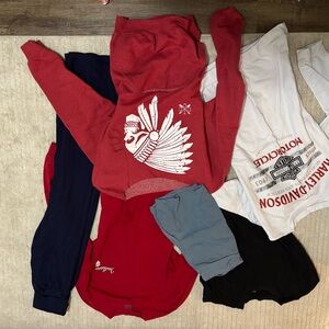 Red Hoodie with White Graphic